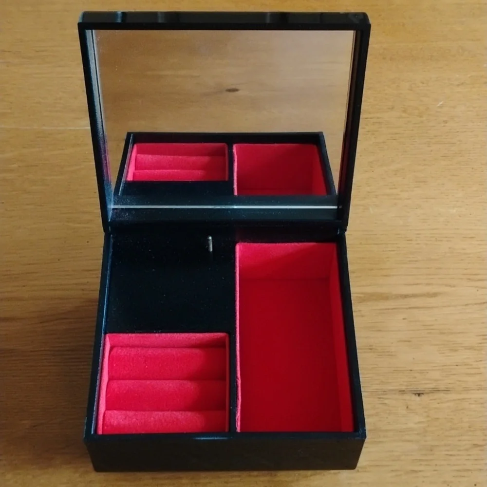The Art Of Chokin Japanese Pagoda Music Jewelry Box Black Lacquer